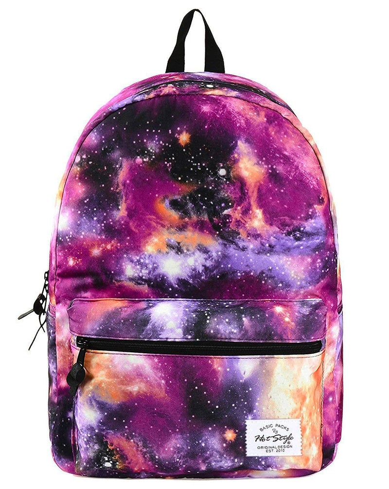 HotStyle TRENDYMAX Galaxy Backpack for School Girls & Boys, Durable and Cute Bookbag with 7 Roomy Pockets, Purple - Image 4